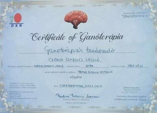 certificate of Ganoterápia